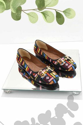 کفش لوفر مشکی زنانه پارچه ای Bambi - کد 650644341