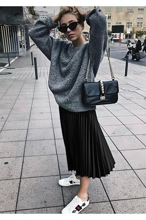 دامن مشکی زنانه بافتنی FLEX FASHION - کد 926333682