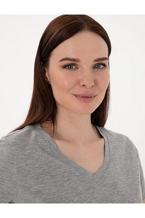 تیشرت طوسی زنانه رگولار Pierre Cardin - کد 926355941