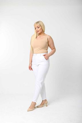 شلوار سفید زنانه پارچه ASSO - کد 926372088