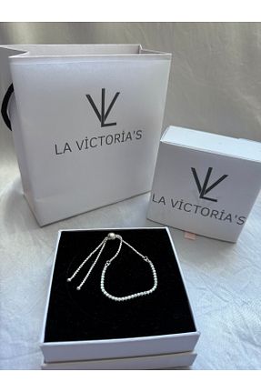 دستبند نقره طوسی زنانه 925 عیار la victorias - کد 926368248