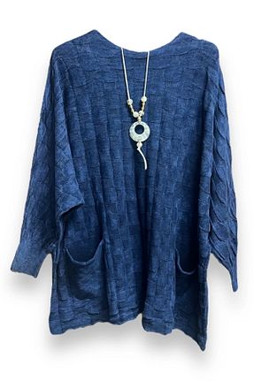 بلوز سرمه ای زنانه رگولار Butik - کد 888135916