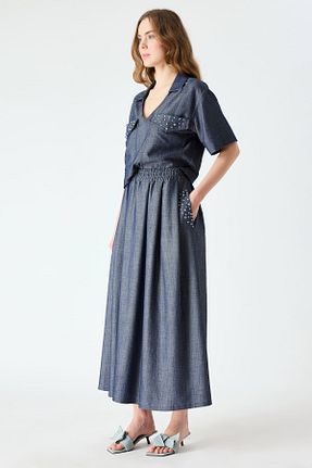 دامن سرمه ای زنانه رگولار FEVER - کد 926367830