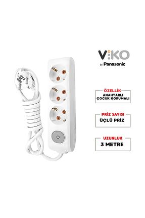 کابل افزودنی پریز گروهی سفید 3 VİKO - کد 861177979