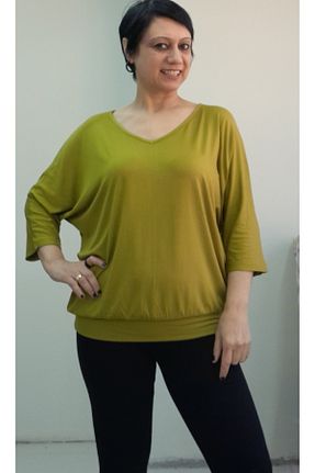 تیشرت سایز بزرگ سبز زنانه سایز بزرگ Mertcan Butik - کد 926376407