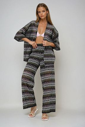 ست بالاتنه و پائین تنه خاکی زنانه بافتنی VAGGON - کد 926395543