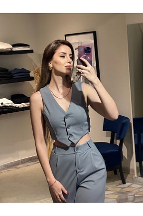 ست بالاتنه و پائین تنه طوسی زنانه پنبه پلی استر Butik - کد 926390667