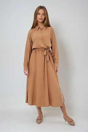 لباس قهوه ای زنانه بافتنی VAGGON - کد 926394525