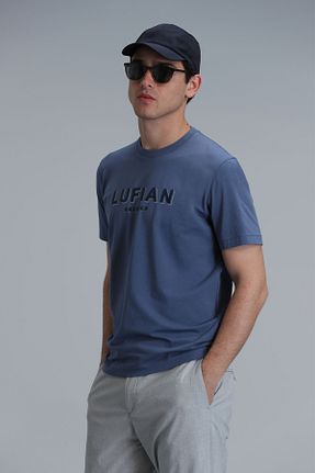 تیشرت آبی مردانه رگولار Lufian - کد 826065154