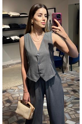 ست بالاتنه و پائین تنه طوسی زنانه پنبه ای Butik - کد 926387133