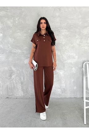 ست کرمکن اسپرت قهوه ای زنانه مخلوط پلی استر sportiness - کد 926573978