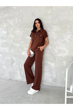 ست کرمکن اسپرت قهوه ای زنانه مخلوط پلی استر sportiness - کد 926573978
