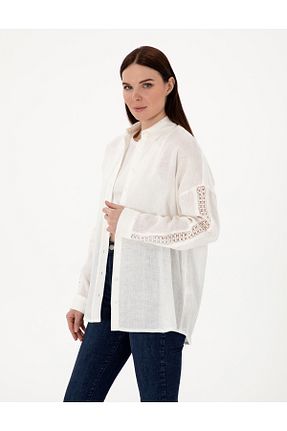 پیراهن سفید زنانه اورسایز Pierre Cardin - کد 926422684