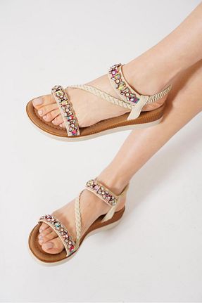 صندل بژ زنانه پاشنه ضخیم Moda Pie - کد 926426723