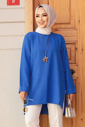 تونیک حجاب سرمه ای زنانه پنبه ای Neva Style - کد 856445736