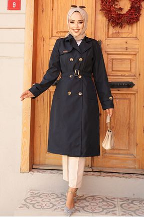 ترنچکت حجاب سرمه ای زنانه پلی اورتان Neva Style - کد 853623377