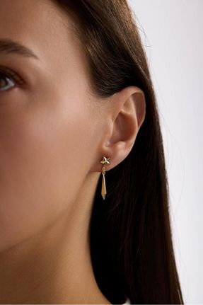 گوشواره طلا طلائی زنانه 14 عیار Tufanlar Kuyumculuk - کد 926632048