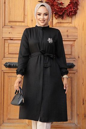 تونیک حجاب مشکی زنانه پلی استر Neva Style - کد 799683298
