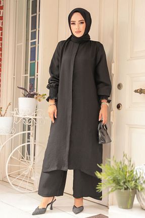 ست بالاتنه و پائین تنه حجاب مشکی زنانه رگولار Neva Style - کد 860037814