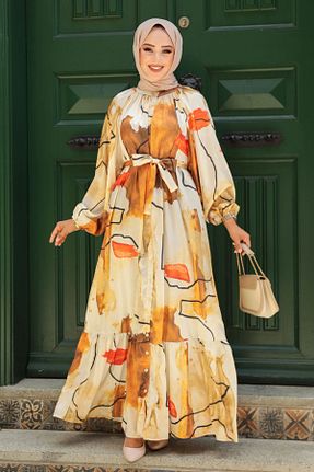 لباس حجاب زرد زنانه رگولار Neva Style - کد 847383530