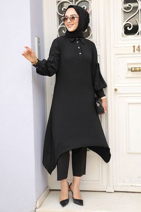تونیک حجاب مشکی زنانه مخلوط پلی استر Neva Style - کد 733974923