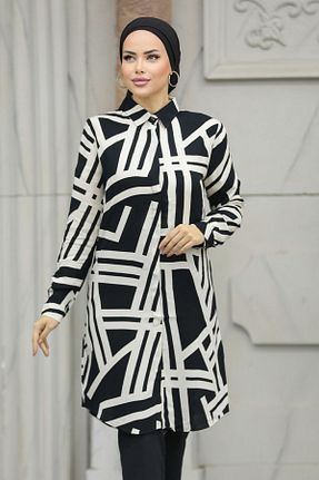 تونیک حجاب مشکی زنانه %100 پنبه Neva Style - کد 799650512
