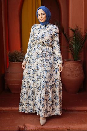 لباس حجاب آبی زنانه رگولار Neva Style - کد 814765627