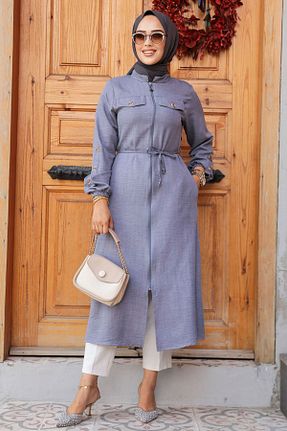 تونیک حجاب طوسی زنانه پلی استر Neva Style - کد 849399050
