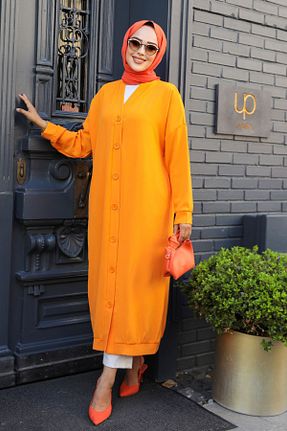کلاه و ابایا نارنجی زنانه بافتنی Neva Style - کد 847746992
