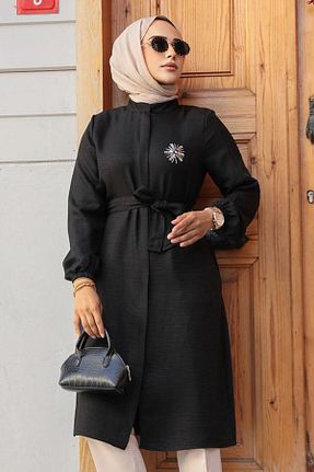 تونیک حجاب مشکی زنانه پلی استر Neva Style - کد 799683298