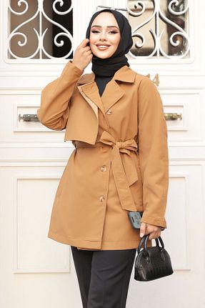 کلاه و ابایا قهوه ای زنانه پنبه ای Neva Style - کد 854836083