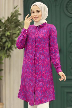 تونیک حجاب صورتی زنانه %100 پنبه Neva Style - کد 635613177