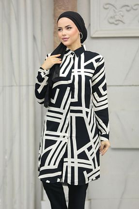 تونیک حجاب مشکی زنانه %100 پنبه Neva Style - کد 799650512