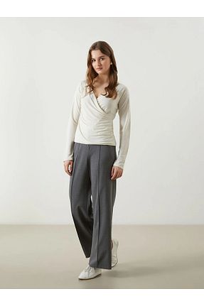 شلوار طوسی زنانه پاچه گشاد LC Waikiki - کد 926440942
