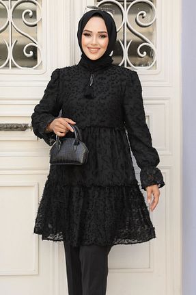 تونیک حجاب مشکی زنانه پلی استر Neva Style - کد 835304462