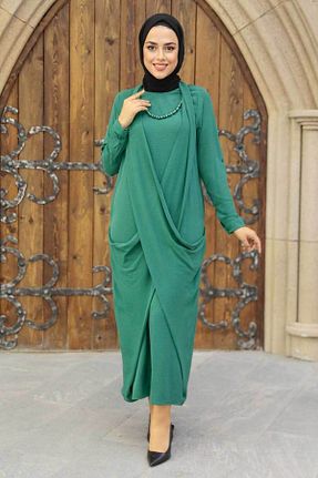 لباس حجاب سبز زنانه رگولار Neva Style - کد 366331253