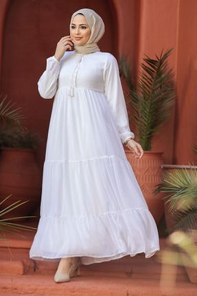 لباس حجاب سفید زنانه رگولار Neva Style - کد 809903332
