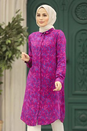 تونیک حجاب صورتی زنانه %100 پنبه Neva Style - کد 635613177