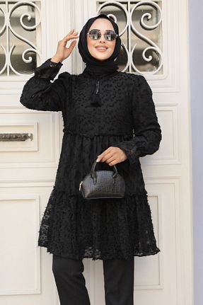 تونیک حجاب مشکی زنانه پلی استر Neva Style - کد 835304462