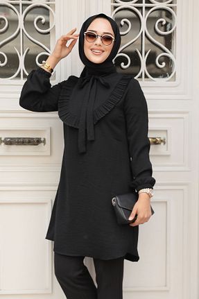 تونیک حجاب مشکی زنانه مخلوط پلی استر Neva Style - کد 825546939