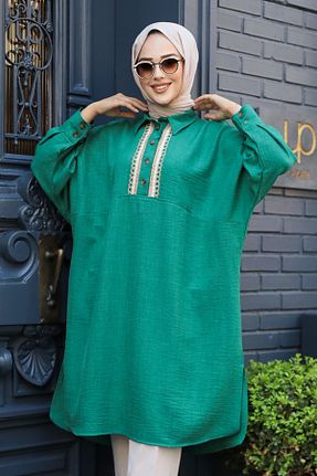 تونیک حجاب سبز زنانه پلی استر Neva Style - کد 799683521