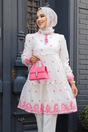 تونیک حجاب صورتی زنانه پلی استر Neva Style - کد 835251821