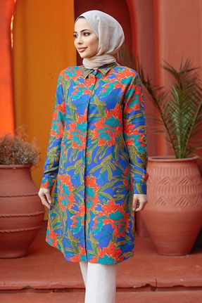 تونیک حجاب سرمه ای زنانه %100 پنبه Neva Style - کد 814772882