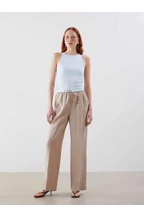 شلوار بژ زنانه کتان LC Waikiki - کد 926441002