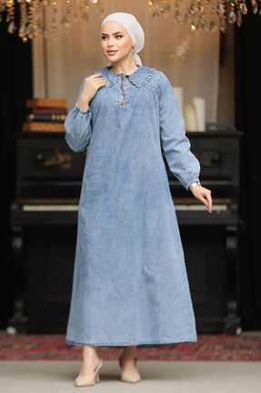 لباس حجاب آبی زنانه رگولار Neva Style - کد 809923635
