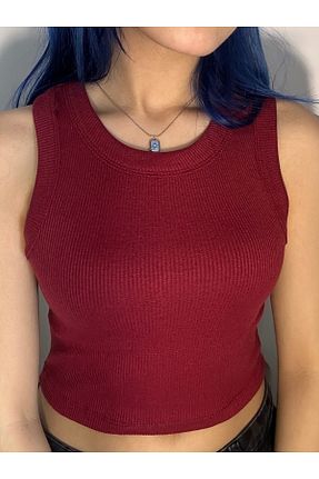 بلوز زرشکی زنانه ساده Mels - کد 926117683