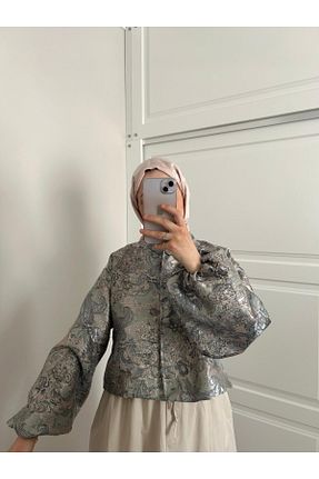 کت متالیک زنانه گشاد Ahel Tasarım - کد 926516124