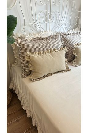 روکش بالش بژ پنبه Decamor home - کد 926513243