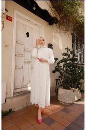 لباس سفید زنانه بافتنی Rabi Shine - کد 926522184