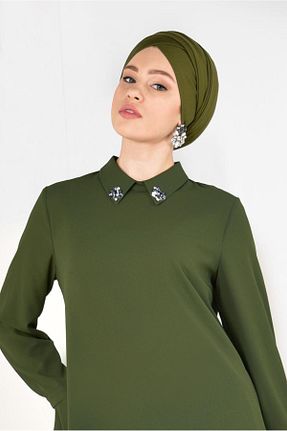 تونیک حجاب خاکی زنانه پلی استر Alvina - کد 872832389